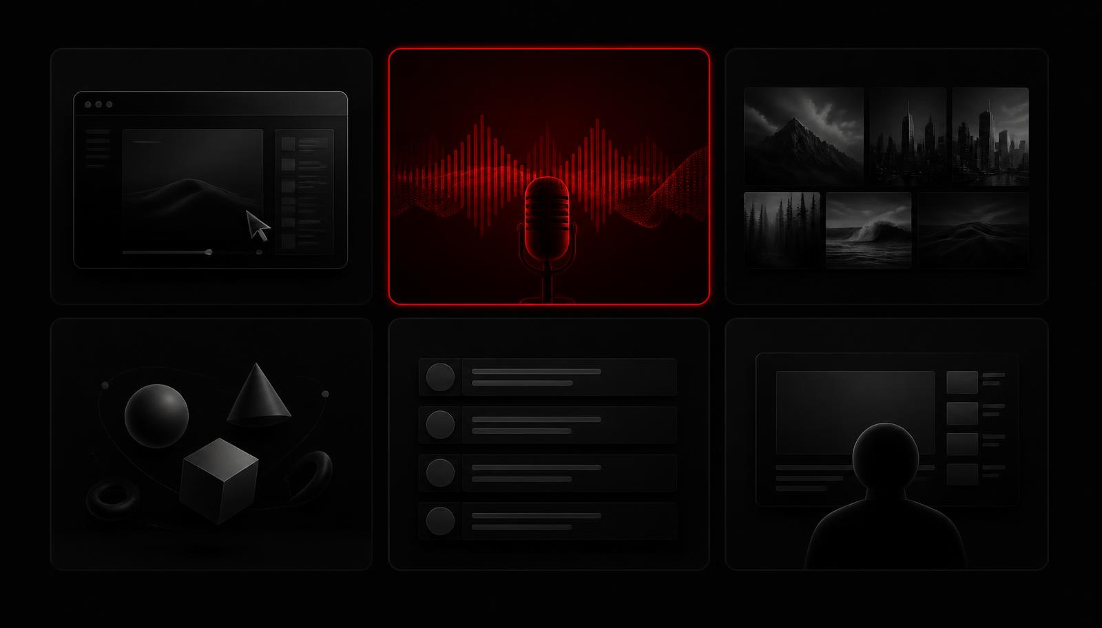 Faceless YouTube format matrix showing screen recording, AI voice, stock footage, animation, and listicle formats